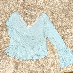 Blush Noir light blue/green top size Small